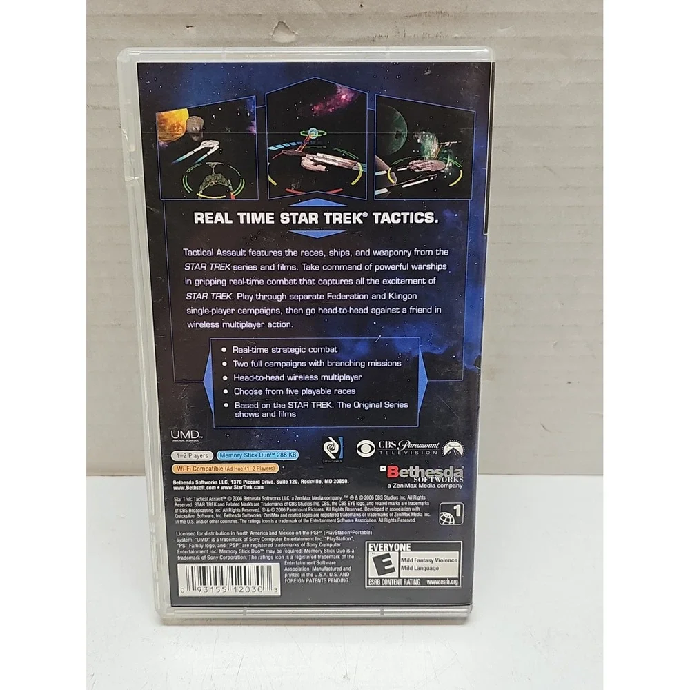 Star Trek: Tactical Assault for Sony PSP - 2006 - CIB with Manual